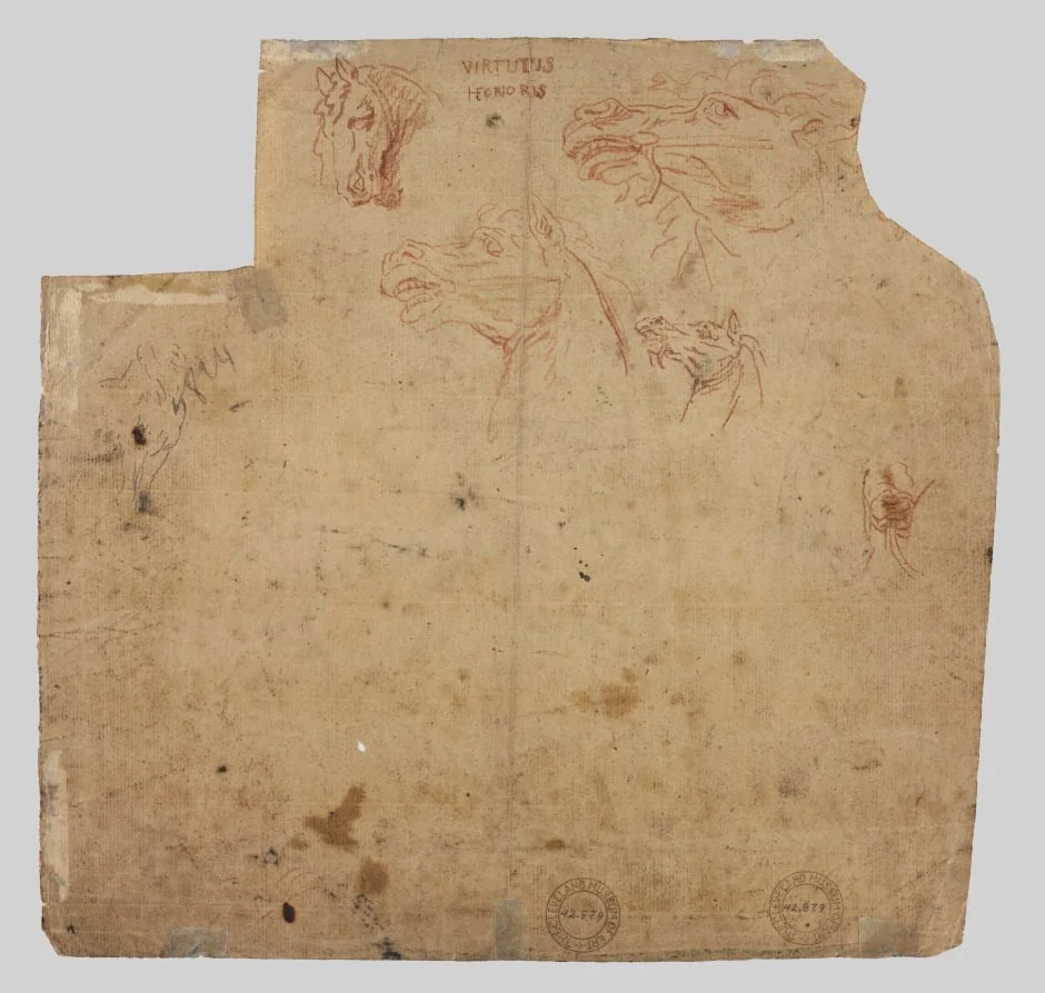 Sketches of Horses (verso), detail