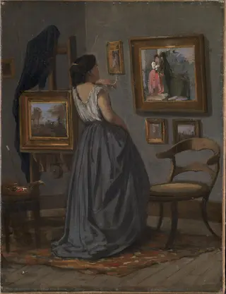 A Lady in the Studio, by David Jacobsen, unspecified, 1865