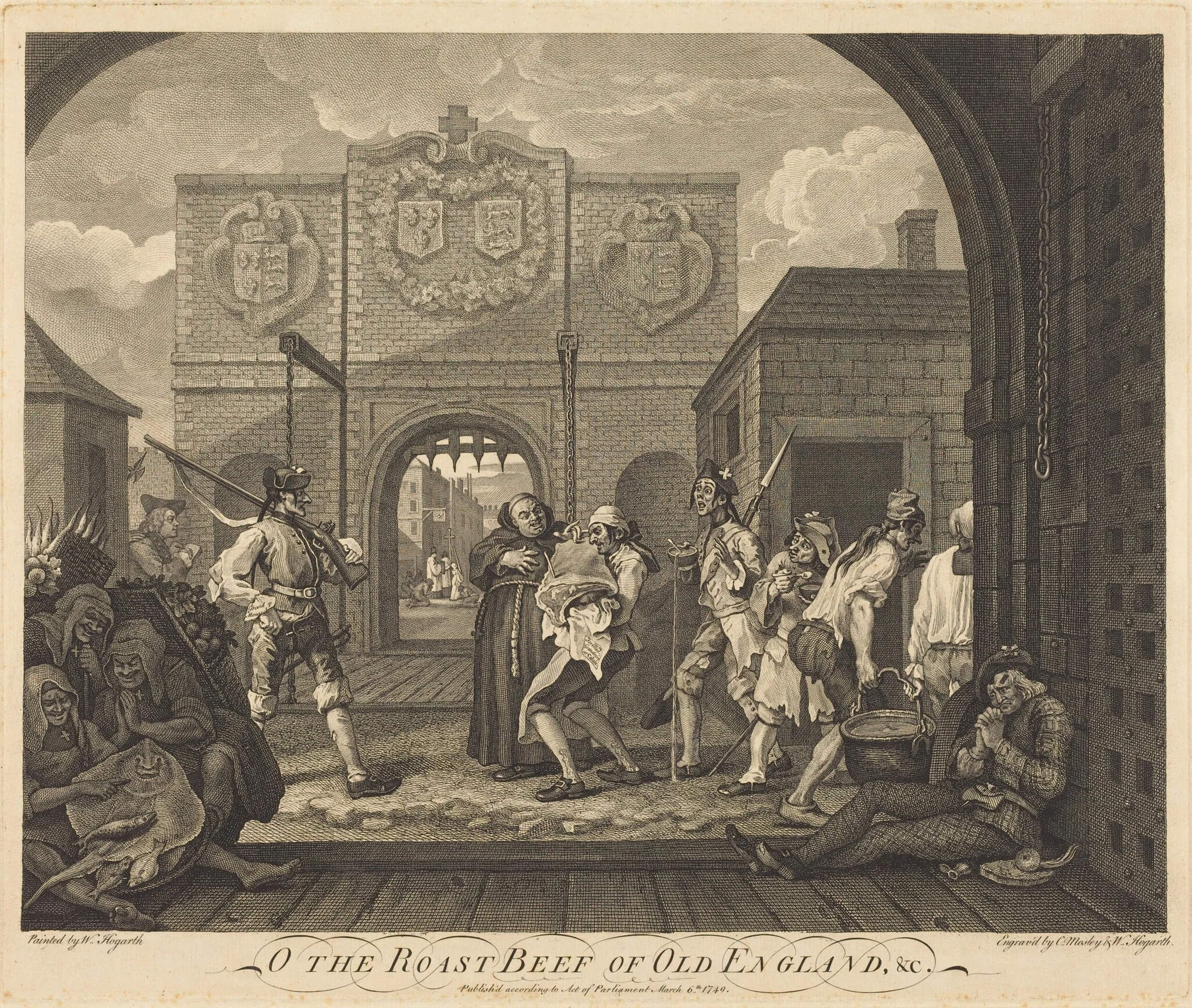 The Gate of Calais, or The Roast Beef of Old England, detail
