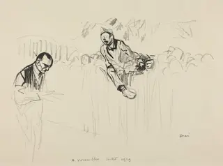 A Versailles juillet 1919, by Jean-Louis Forain, ink, 1919