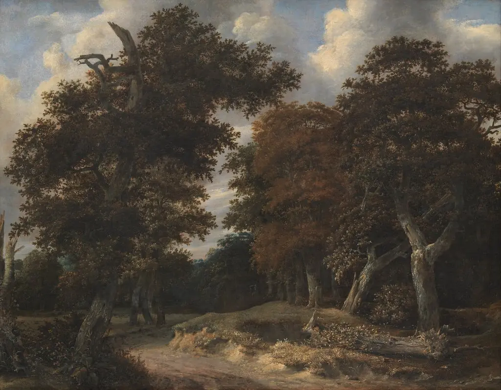 Road through an Oak Forest, by Jacob van Ruisdael, oil, 1647