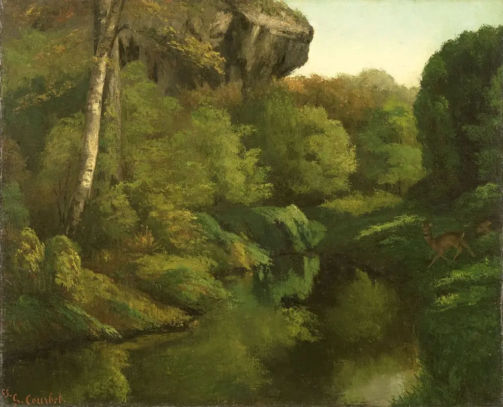 View of the Forest of Fontainebleau, by Gustave Courbet, oil, 1855