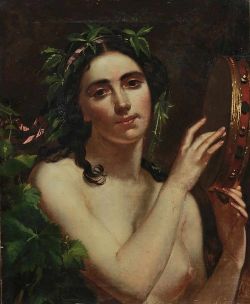 Femeie cu tamburină, detail