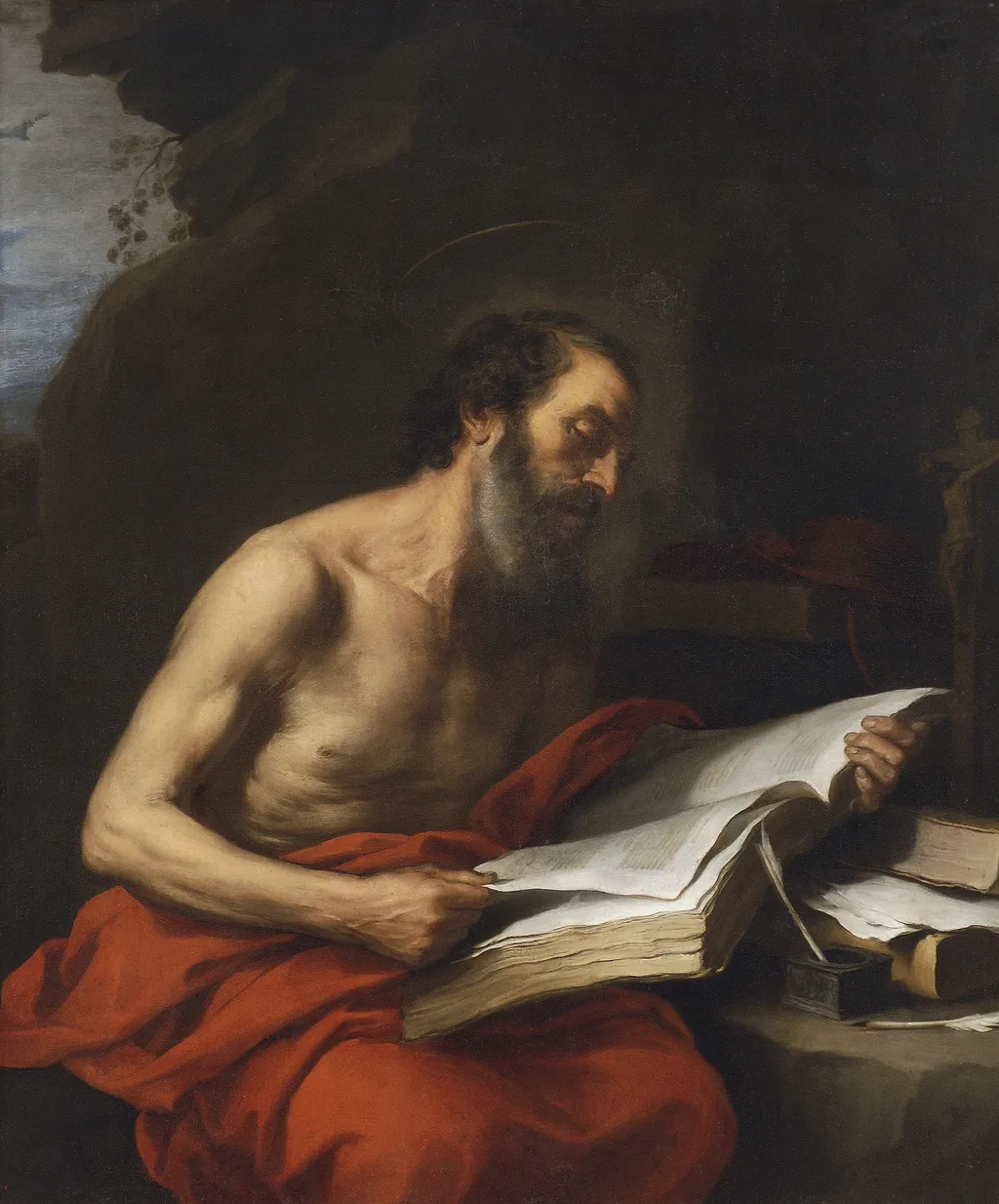 The penitent Saint Jerome, by Bartolomé Esteban Murillo, oil, 1650