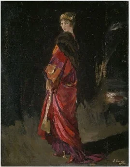 Lady Lavery in an Evening Cloak, detail