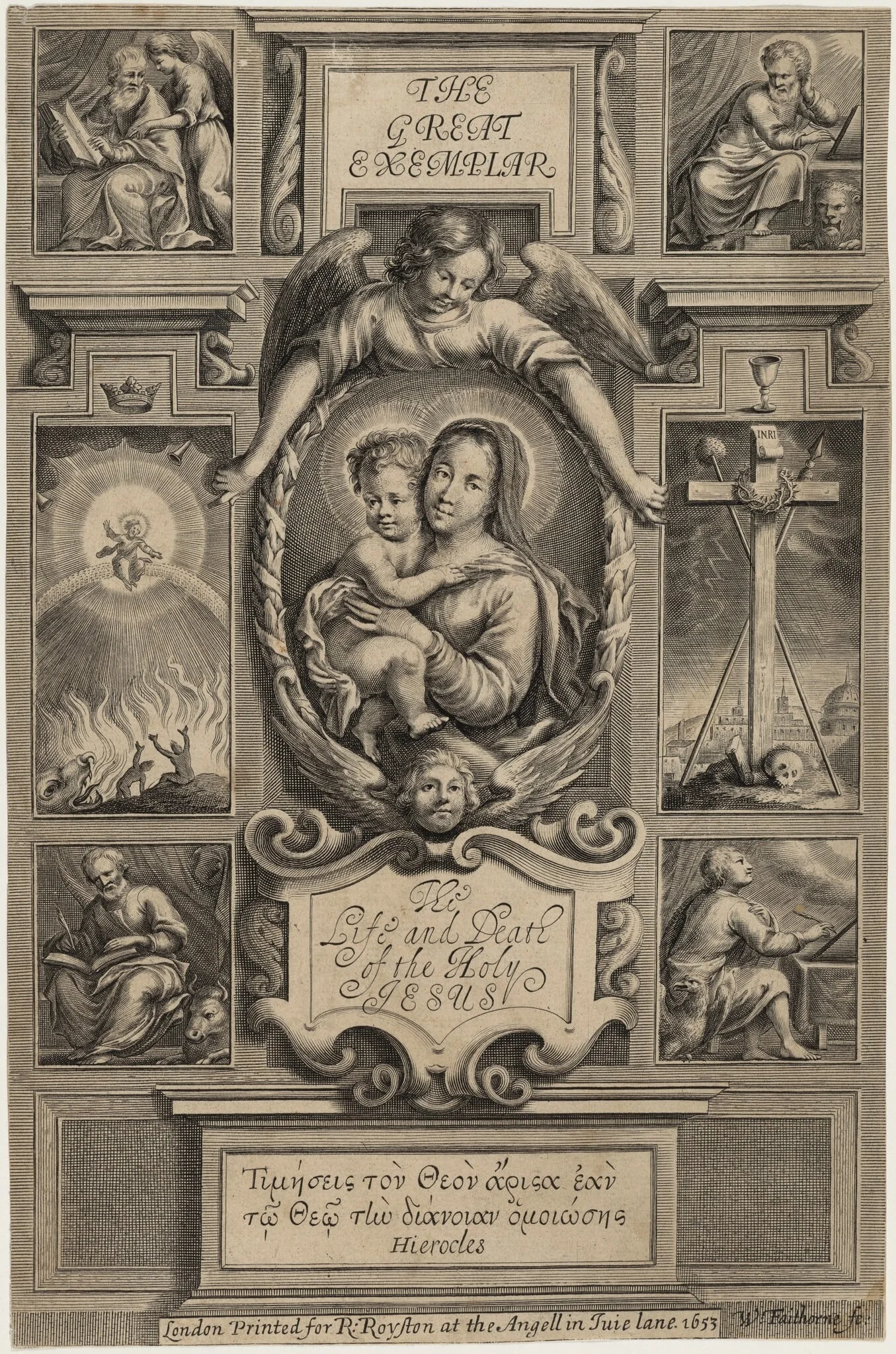 Title Page to Jeremy Taylor, The Great Exemplar, detail