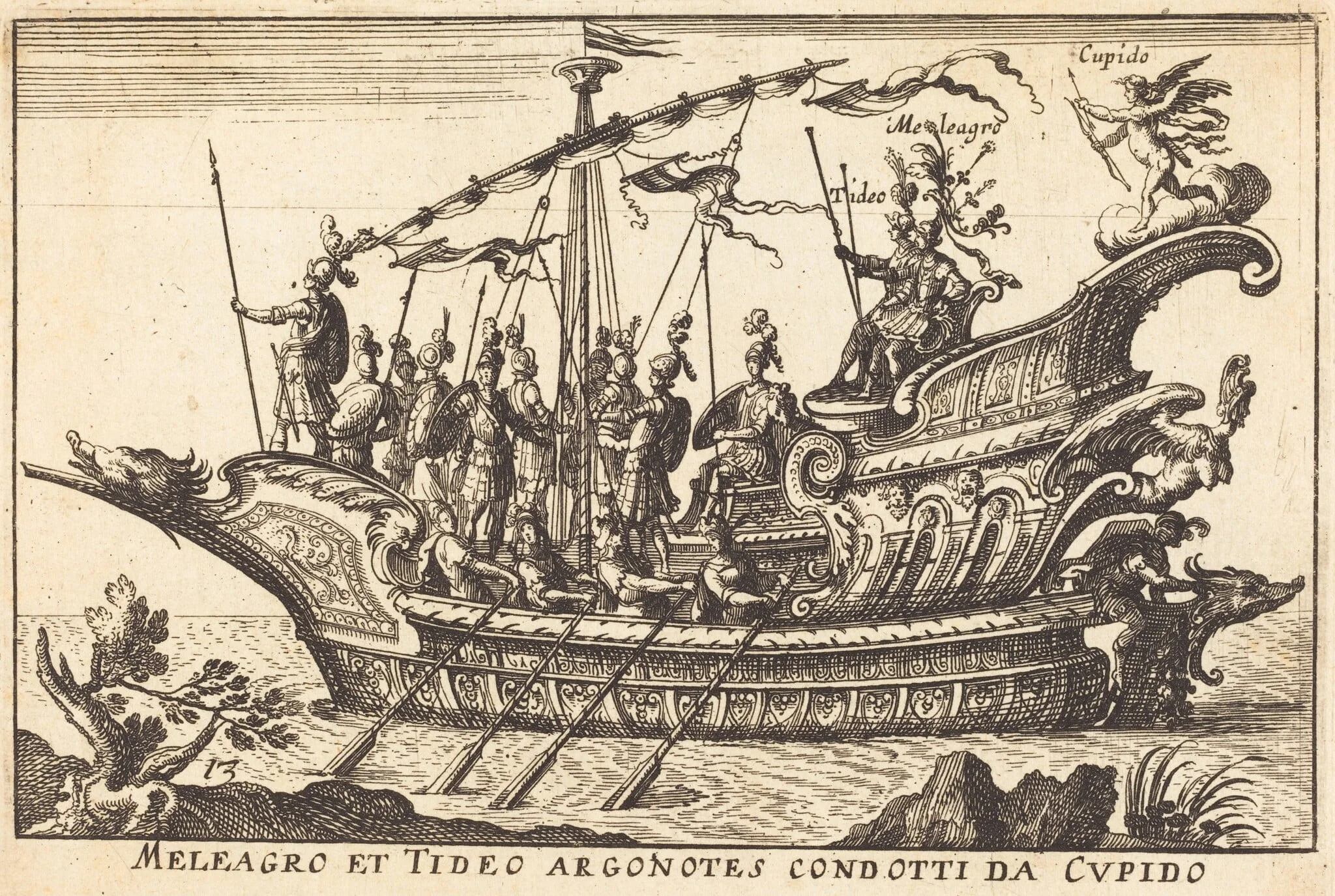 Meleagro et Tideo Argonotes condotti da Cupido, detail