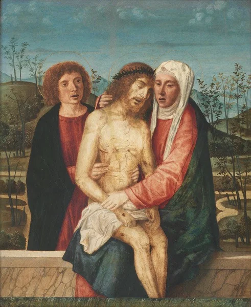 Pietà with Virgin and St. John, detail