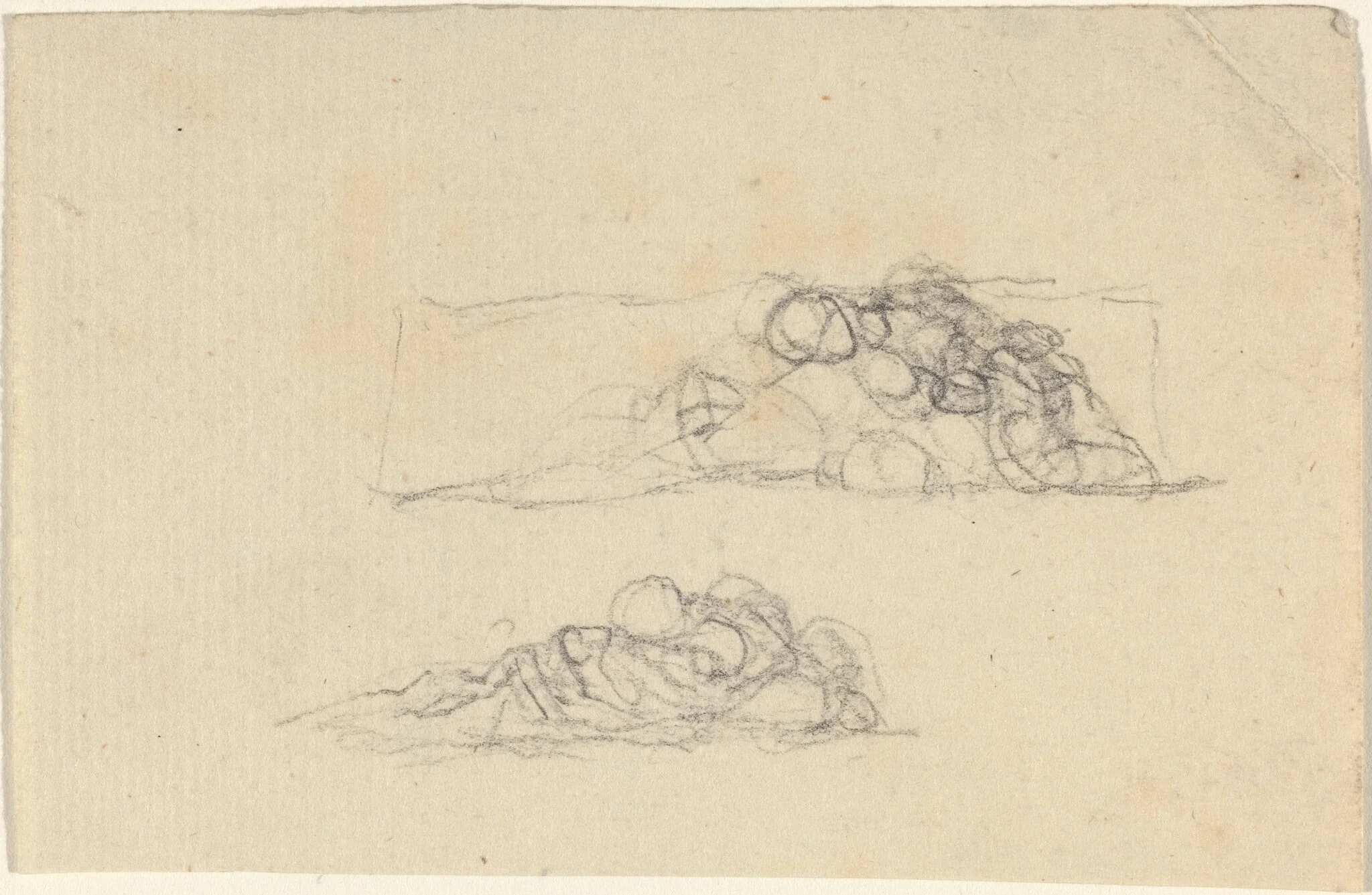 Two Groups of Huddled Figures, detail