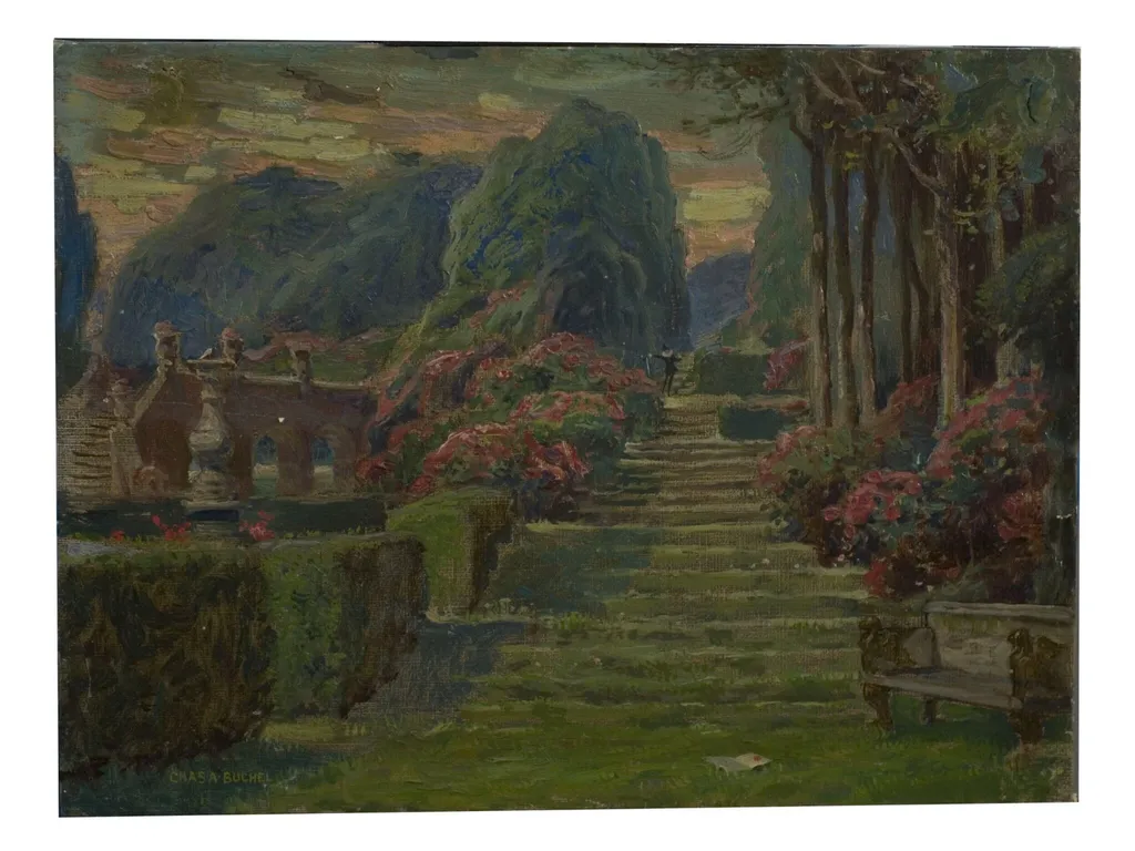 Stage Setting for 'Twelfth Night' by William Shakespeare, by Charles Buchel, paint, 1901