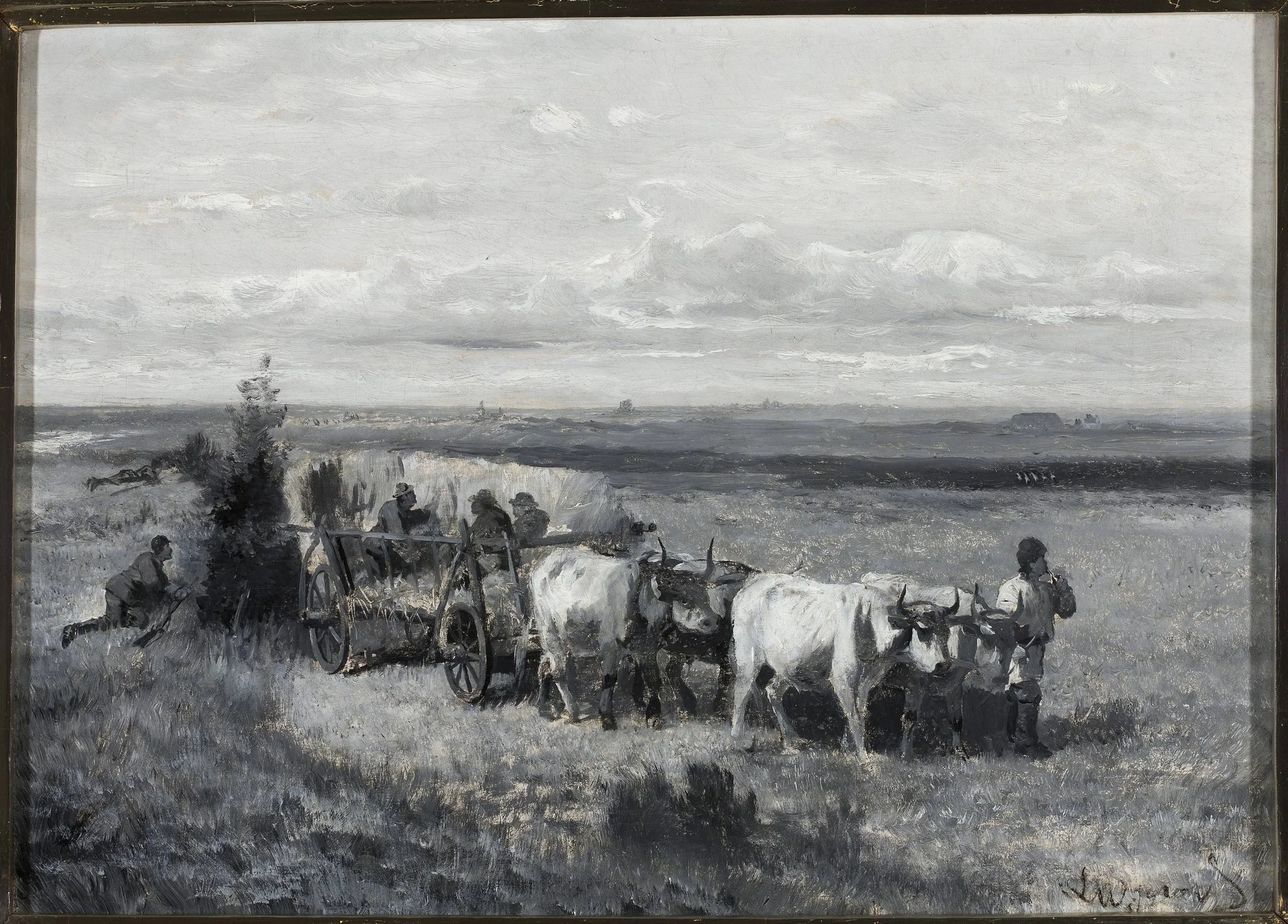 Hunting bustards, detail