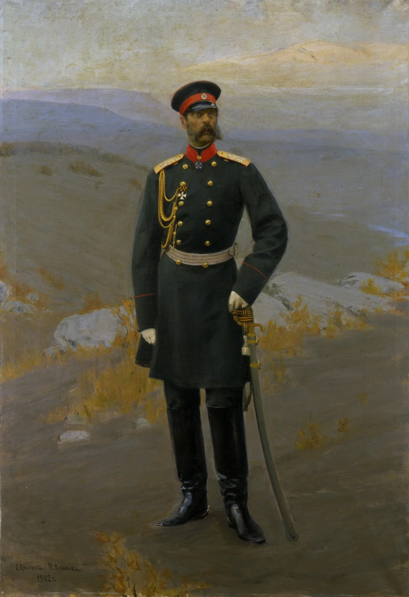 Portrait of I. Kulikov, detail