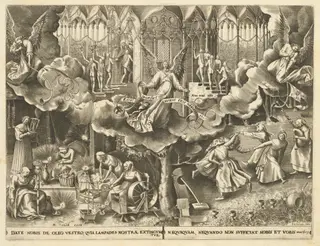 The Parable of the Wise and Foolish Virgins, by Philip Galle, ink, 1562