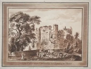 Twelve Views in South Wales:  St. Quintin's Castle near Cowbridge in Glamorganshire, by Paul Sandby, 1775