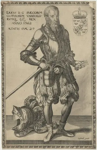 Eric XIV, King of Sweden, by Frans Huys, ink, 1542
