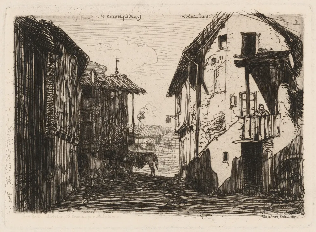 A Cusset (Allier), by Maxime Lalanne, ink, 1869