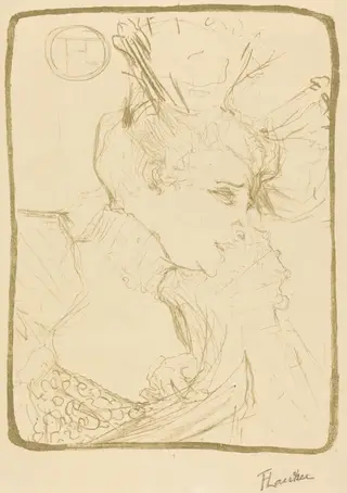 Bust of Mademoiselle Marcelle Lender (Mademoiselle Marcelle Lender, en buste), by Henri de Toulouse-Lautrec, ink, 1895