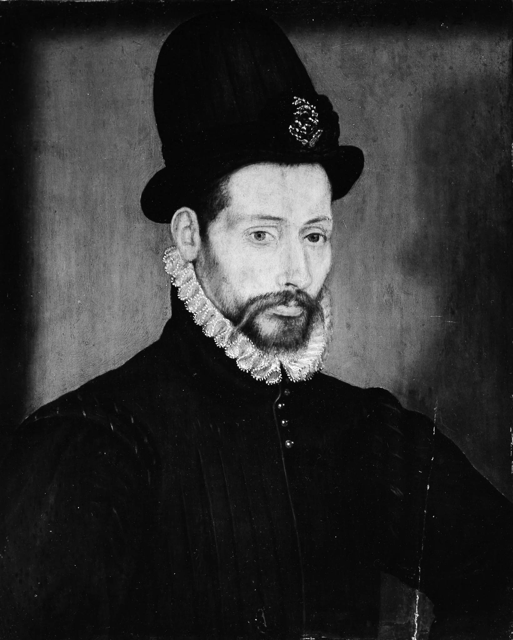 Portrait of a Man with a High Hat, detail