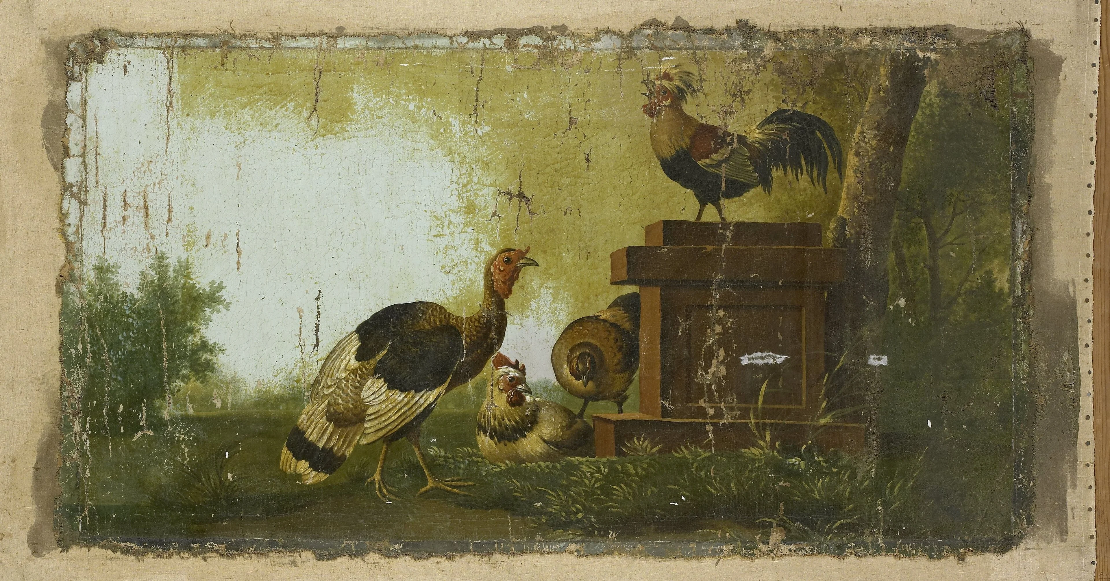 Decorative Piece with Poultry, detail