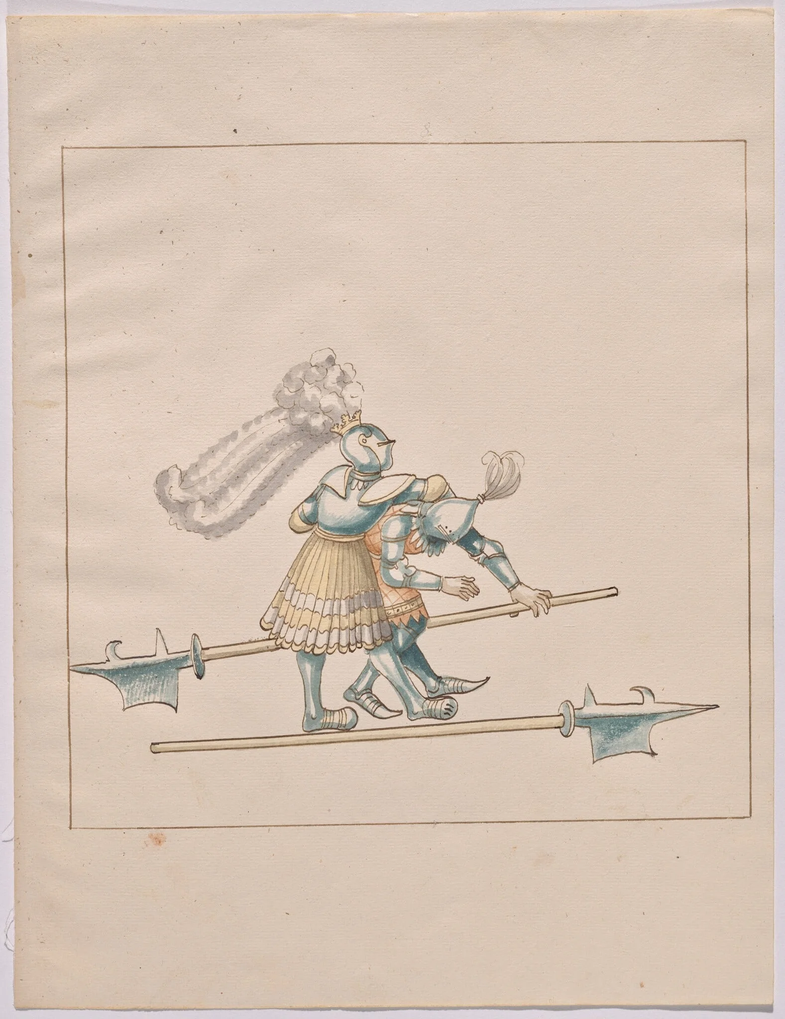 Foot Combat with Halberds, detail