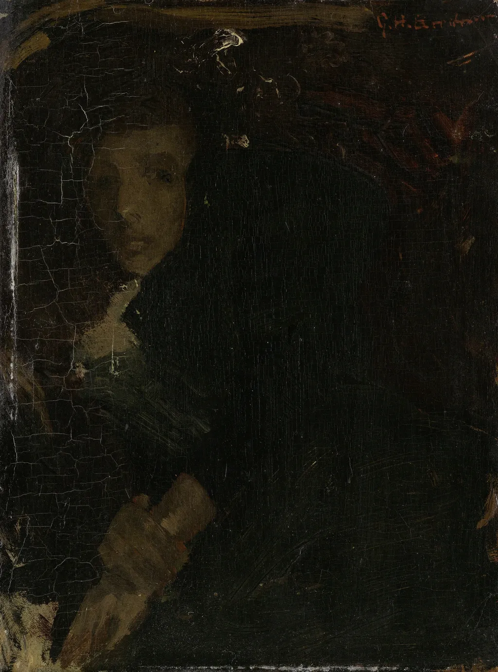 MCJ (Marie) Jordan (1866-1948), The Artist's Wife, by George Hendrik Breitner, oil, 1905
