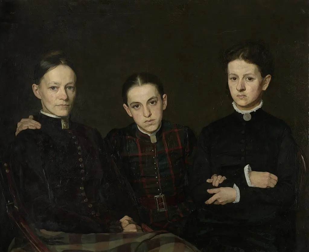 Portrait of Cornelia, Clara and Johanna Veth, by Jan Veth, oil, 1893