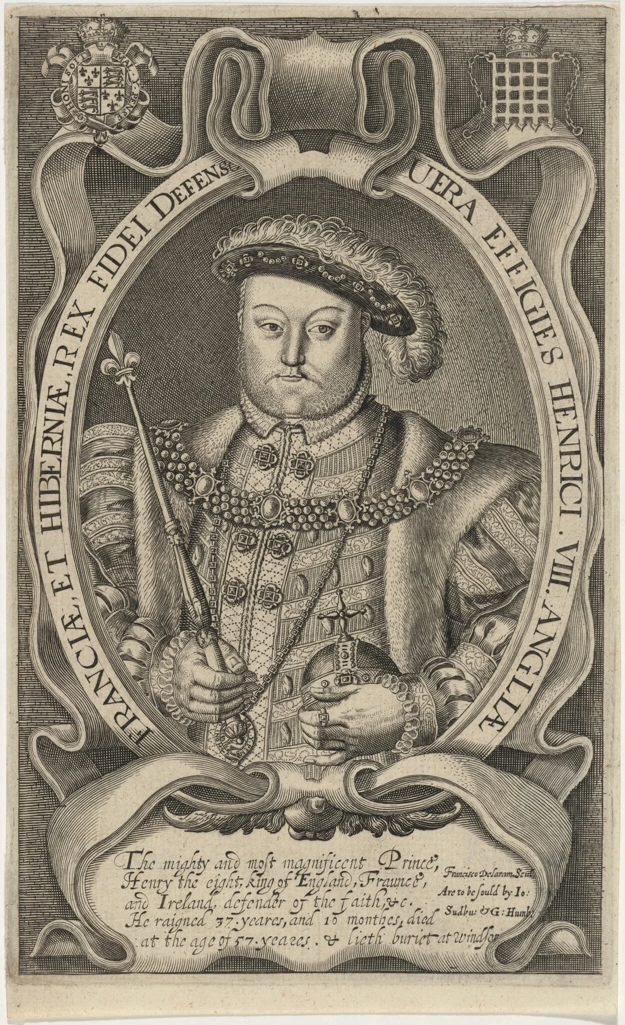 Henrici VIII Angliae, Franciae et Hiberniam Rex (King Henry VIII), detail