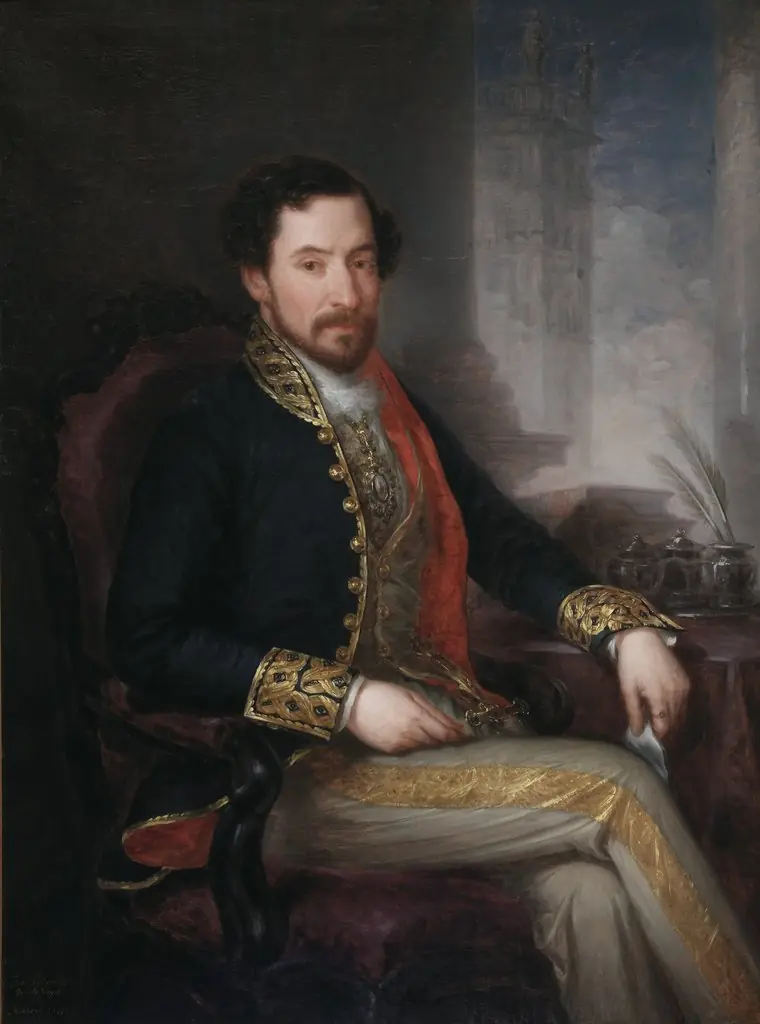 Nicomedes Pastor Díaz ministro de Comercio Instrucción y Obras Públicas, by José Gutiérrez de la Vega, oil, 1848