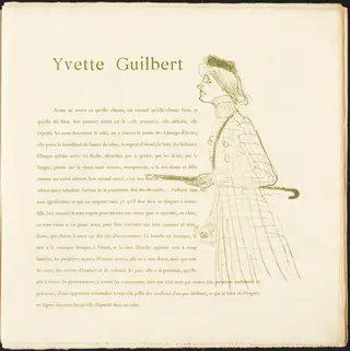 Yvette Guilbert, by Henri de Toulouse-Lautrec, ink, 1894