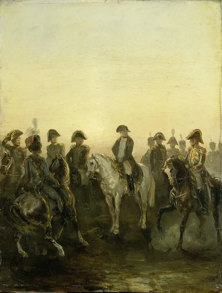 Napoleon with his Staff, by Charles Rochussen, oil, 1850