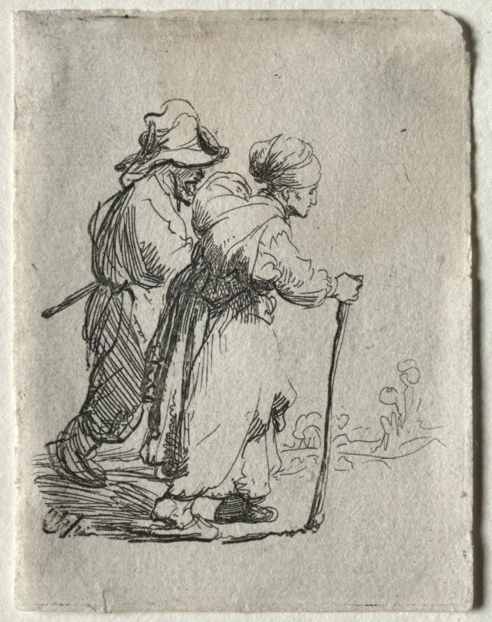 Two Tramps, a Man and a Woman, detail