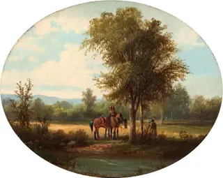 A Morning in Milk River Valley, by John Mix Stanley, oil, 1870