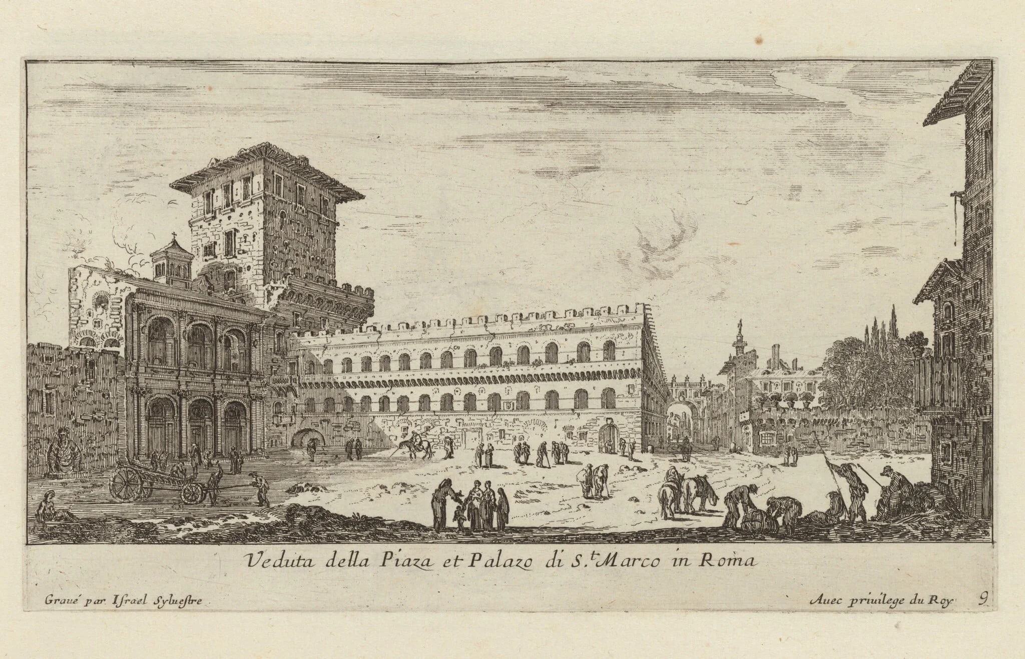 Veduta della Piaza et Palazo di St. Marco in Roma, detail