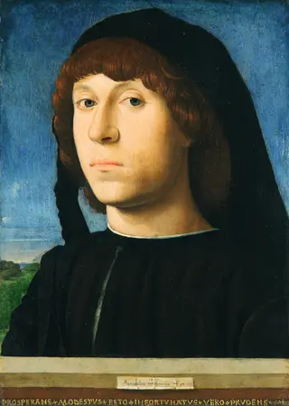 Portrait of a young Man, by Antonello da Messina, oil, 1490