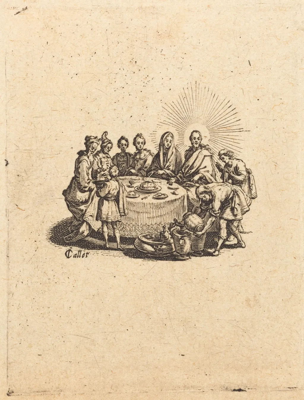 The Marriage at Cana, by Jacques Callot, ink, 1618