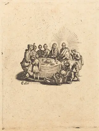 The Marriage at Cana, by Jacques Callot, ink, 1618