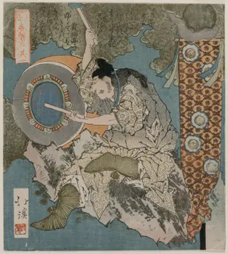 Drummer from The Cave Door of Spring, by Totoya Hokkei, 1825