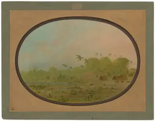 A Small Village of Remos Indians, by George Catlin, oil, 1862