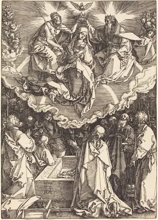 The Assumption and Coronation of the Virgin, by Albrecht Dürer, ink, 1510