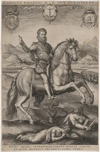 Charles Emmanuel, Prince of Piedmont, by Aegidius Sadeler II, ink, 1600