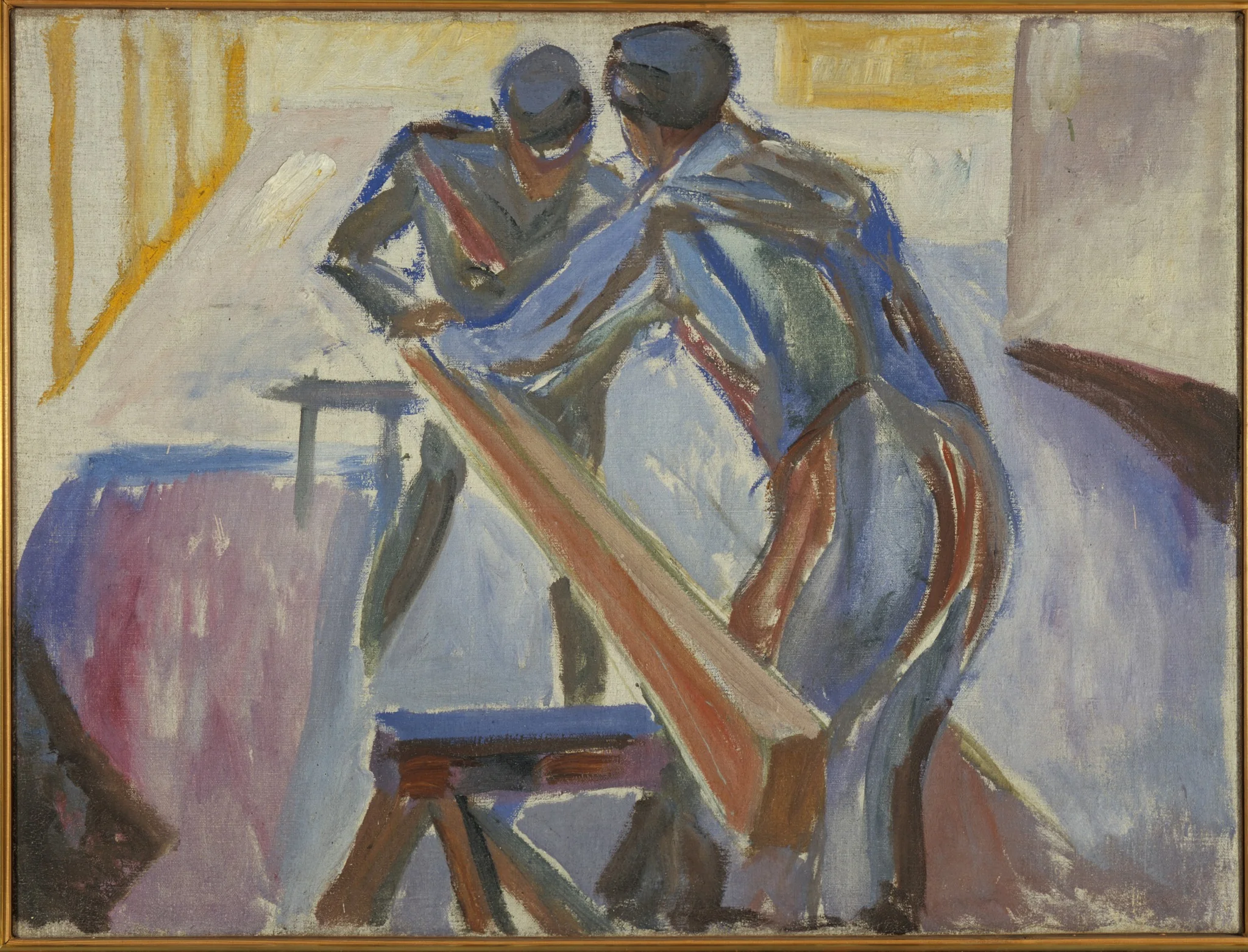 Carpenters in the Studio, detail