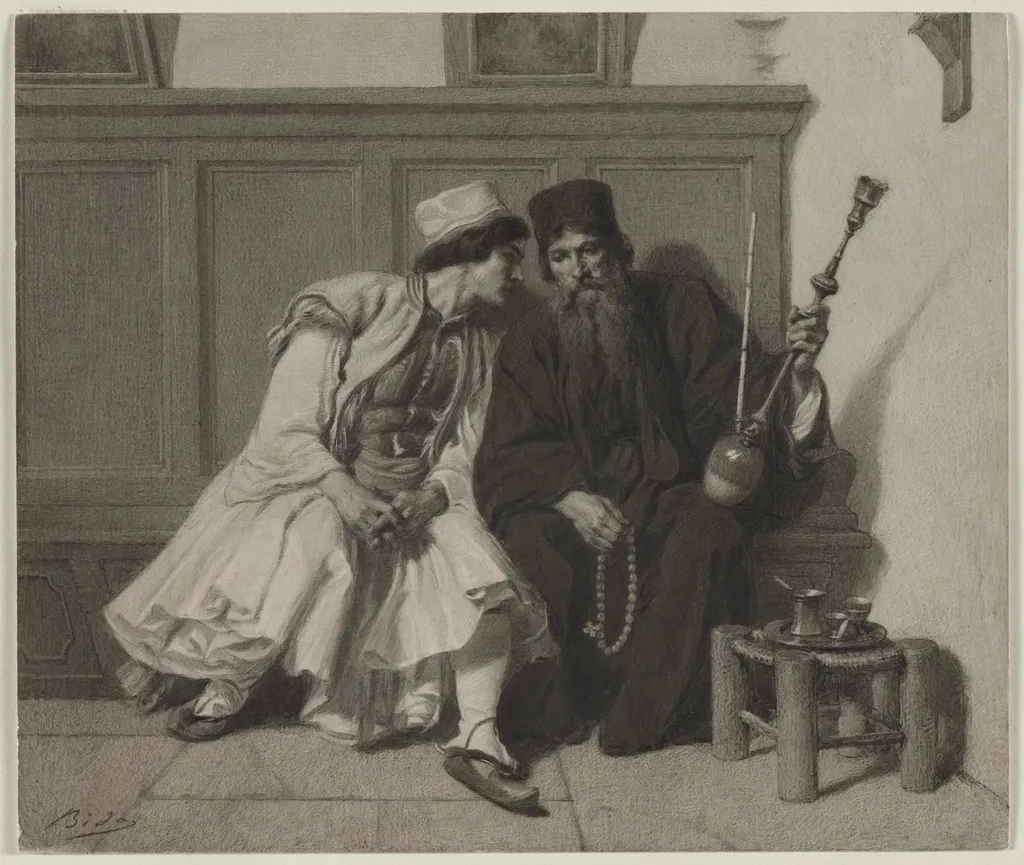 Young Greek Man in Conversation with a Priest, by Alexandre Bida, 1859