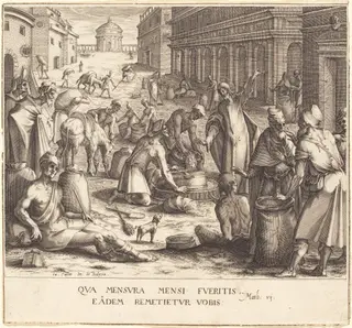 The Grain Weighers, by Jacques Callot, ink, 1610