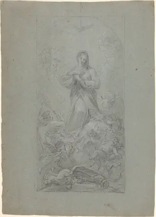 The Virgin Immaculate, by Martino Altomonte, chalk, 1727