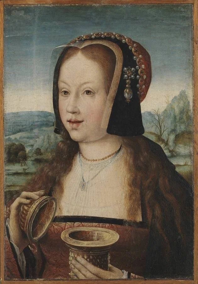 Portrait of Margaret of Austria (1480-1530) as Mary Magdalene, detail
