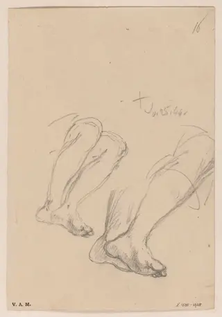 Two drawings of a pair of legs, by George Chinnery, 16