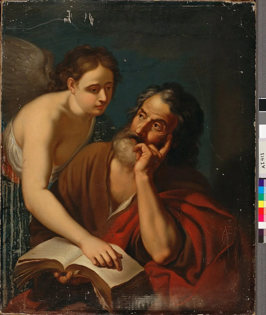 Evankelista Matteus enkelin kanssa, detail