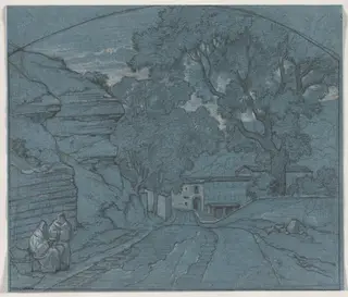 Landscape with Two Monks, by Édouard Bertin, 1840