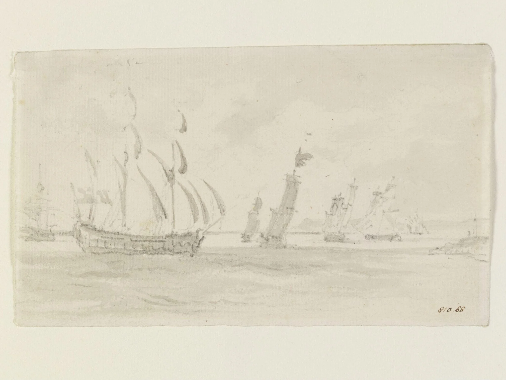 Shipping in a breeze in the Thames or the Medway, detail