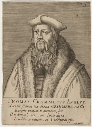 Thomas Cranmer, Archbishop of Canterbury, by Hendrik Hondius I, ink, 1599